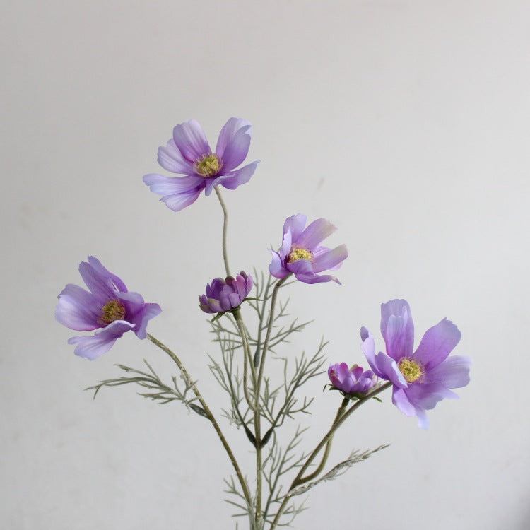 Gänseblümchen Stiel 60 cm, Künstlicher Kosmee Zweig aus Seide, Täuschend echte Kunstblume für Vase, Hochzeit, Gastronomie & Deko