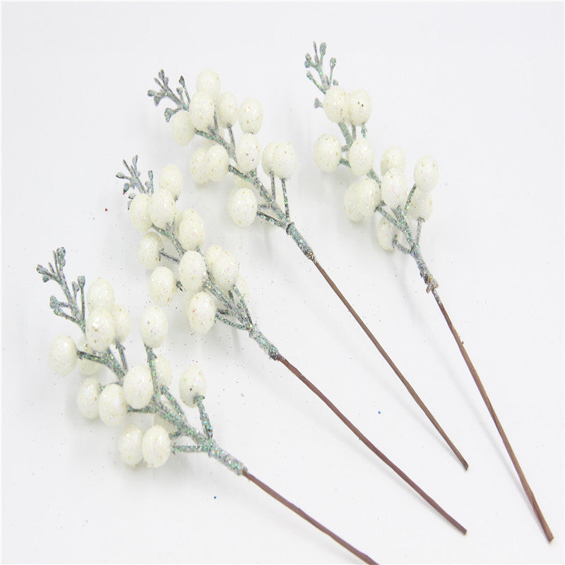 22cm 24 Stück Glitter Künstliche Holly Beeren Stämme für Weihnachten