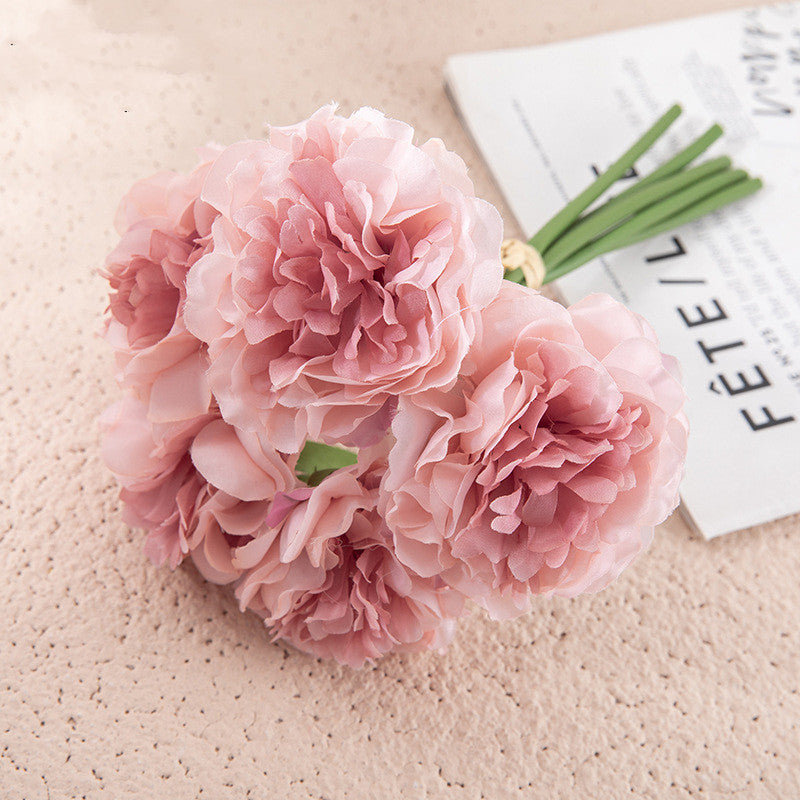 26cm Künstlicher Pfingstrosenstrauß für Hochzeiten, DIY-Hochzeitsdekoration