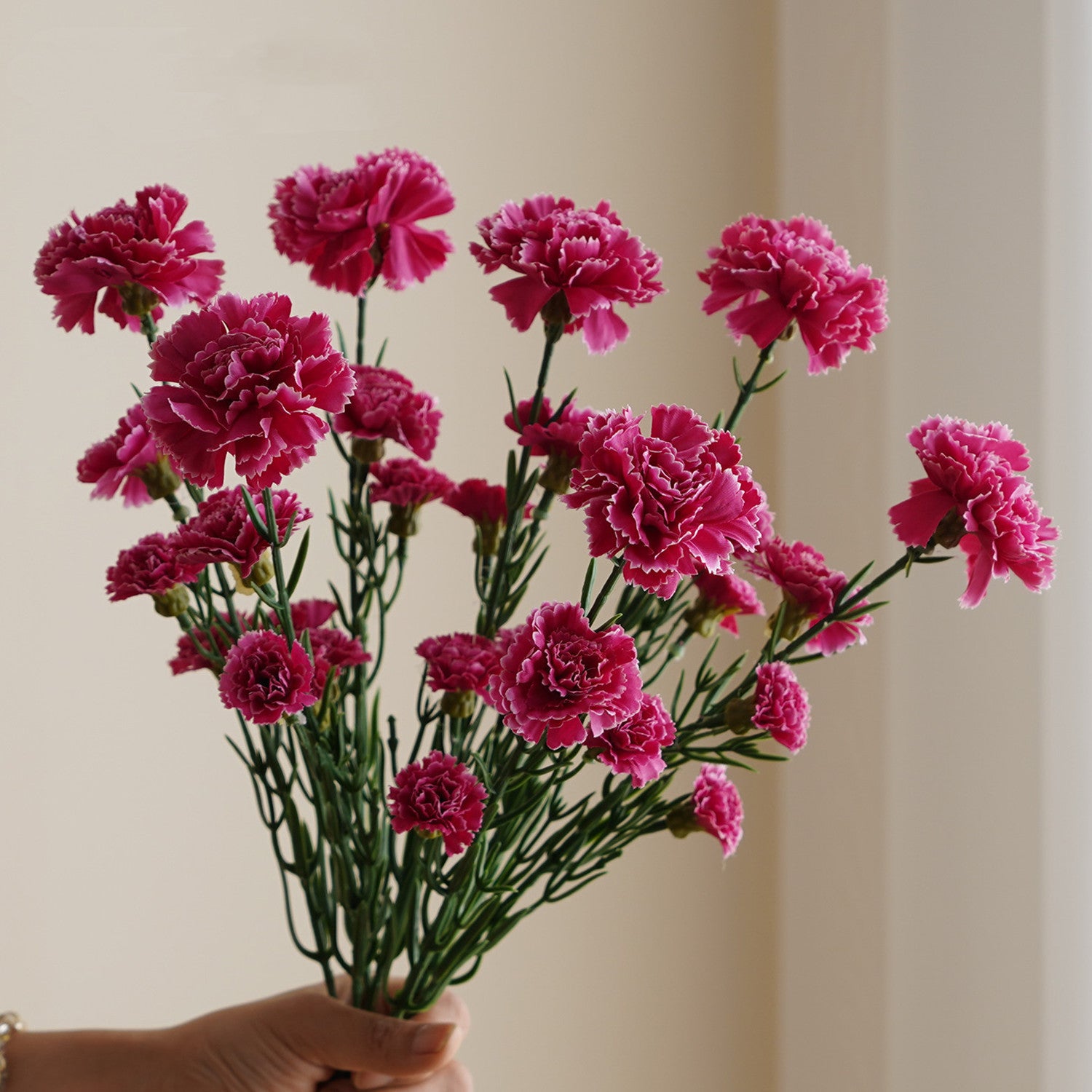 43 cm Kunstblume Nelke Busch mit 7 Stielen