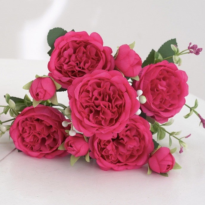 Großhandel 4 Bündel Pfingstrose Künstliche Blumen Blaugrün Blumen Seidenpfingstrosen Blumensträuße für Hochzeit Partei Tischaufsätze Blumenarrangement Heim Küche Dekor