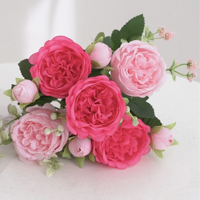 Großhandel 4 Bündel Pfingstrose Künstliche Blumen Blaugrün Blumen Seidenpfingstrosen Blumensträuße für Hochzeit Partei Tischaufsätze Blumenarrangement Heim Küche Dekor