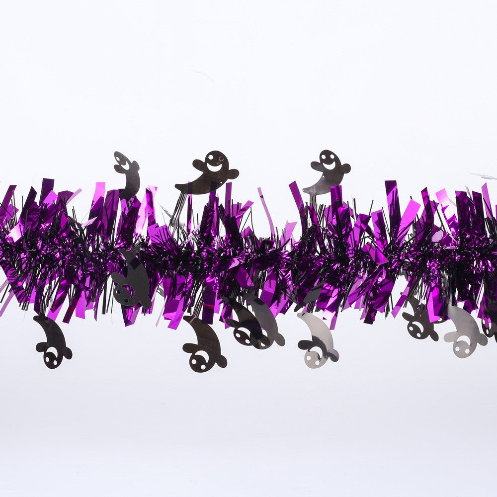2 m lange Halloween-Glitzer-Girlande mit Lametta – Perfekt für Halloween-Party-Dekoration