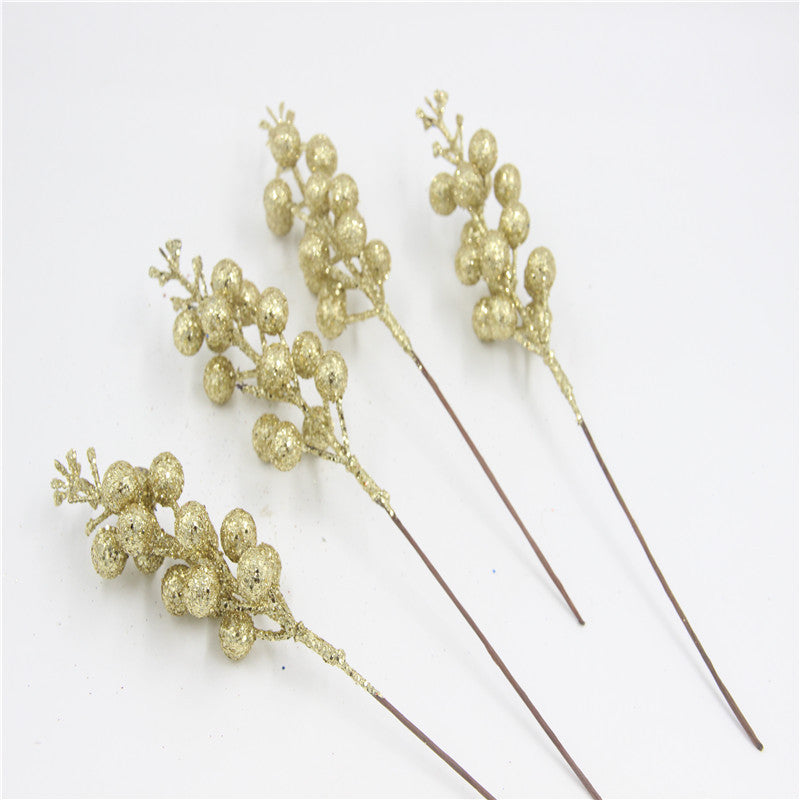 22cm 24 Stück Glitter Künstliche Holly Beeren Stämme für Weihnachten