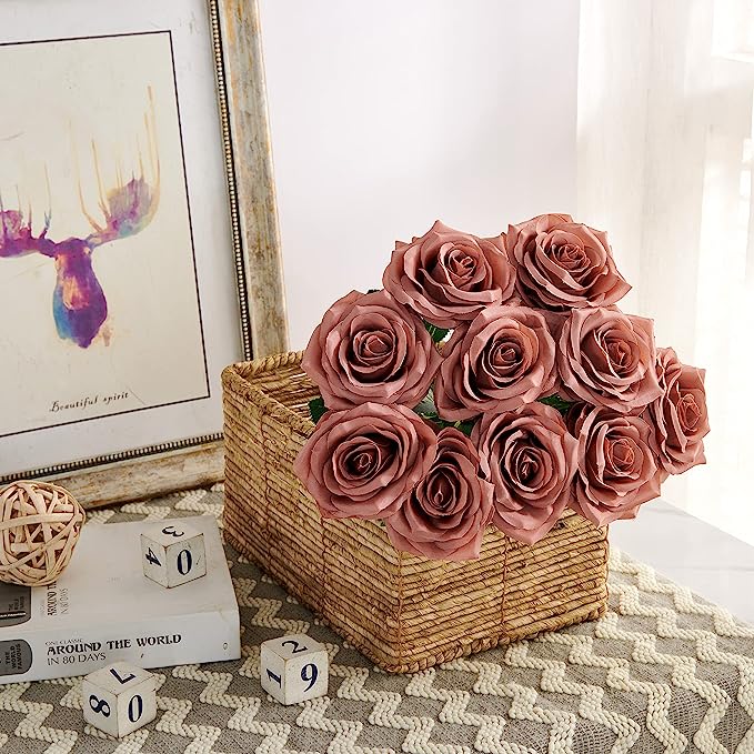 40 cm Künstliche Seidenrose | Silk Rose | Hochzeits- & Heimdekoration | 16 Farben
