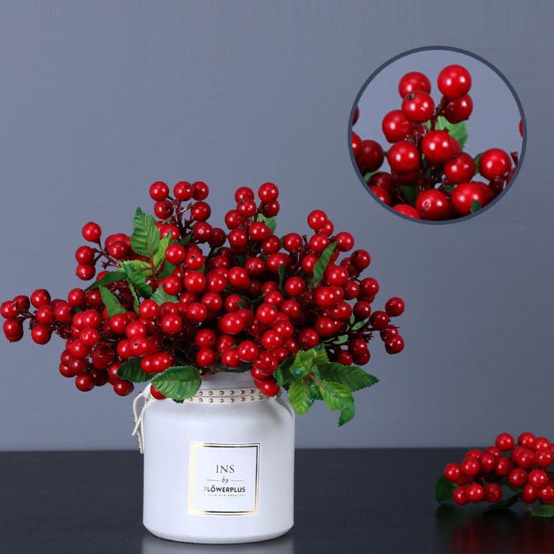 Künstliche Stechpalmenbeeren-Zweige | 28 cm | Schaumstoff | Weihnachts- & Herbstdeko | 6 Farben | Großhandel