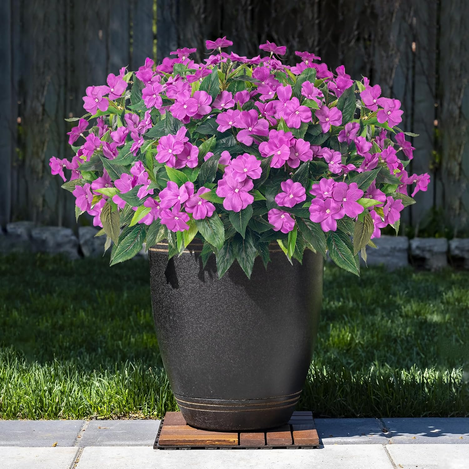 Fleißiges Lieschen Kunstblumen UV-beständig | 10er Set | ca. 40 cm | Wetterfeste Deko für Balkon & Garten