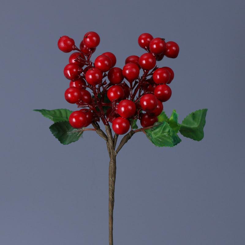 Künstliche Stechpalmenbeeren-Zweige | 28 cm | Schaumstoff | Weihnachts- & Herbstdeko | 6 Farben | Großhandel