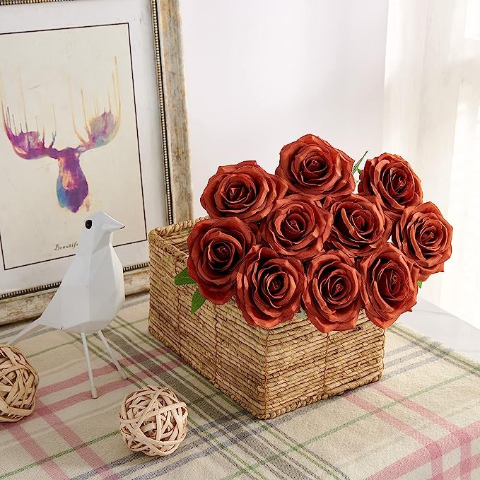 40 cm Künstliche Seidenrose | Silk Rose | Hochzeits- & Heimdekoration | 16 Farben