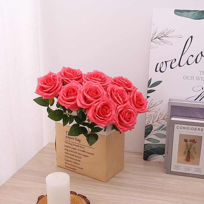 40 cm Künstliche Seidenrose | Silk Rose | Hochzeits- & Heimdekoration | 16 Farben