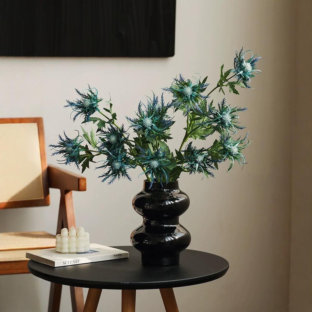 66 cm künstliche Eryngium-Blüten Rustikale Dekoration für Wohnzimmer & Garten