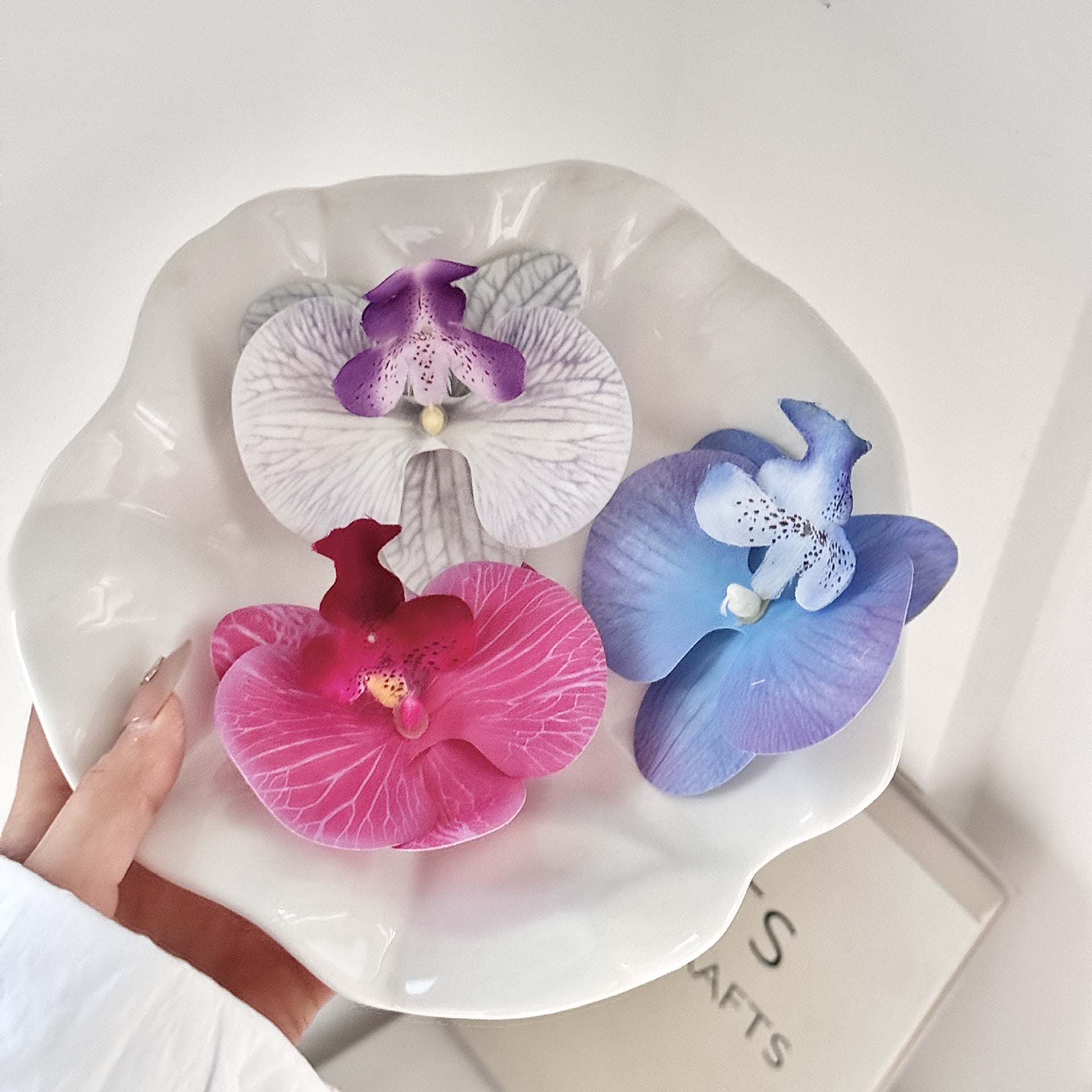 24 Stücke Orchideen-Dekorationen | Real Touch PU Künstliche Blumen | Orchideenköpfe & Künstliche Phalaenopsis-Blumenköpfe für DIY-Kunsthandwerk, Heim- und Hochzeitsdekoration