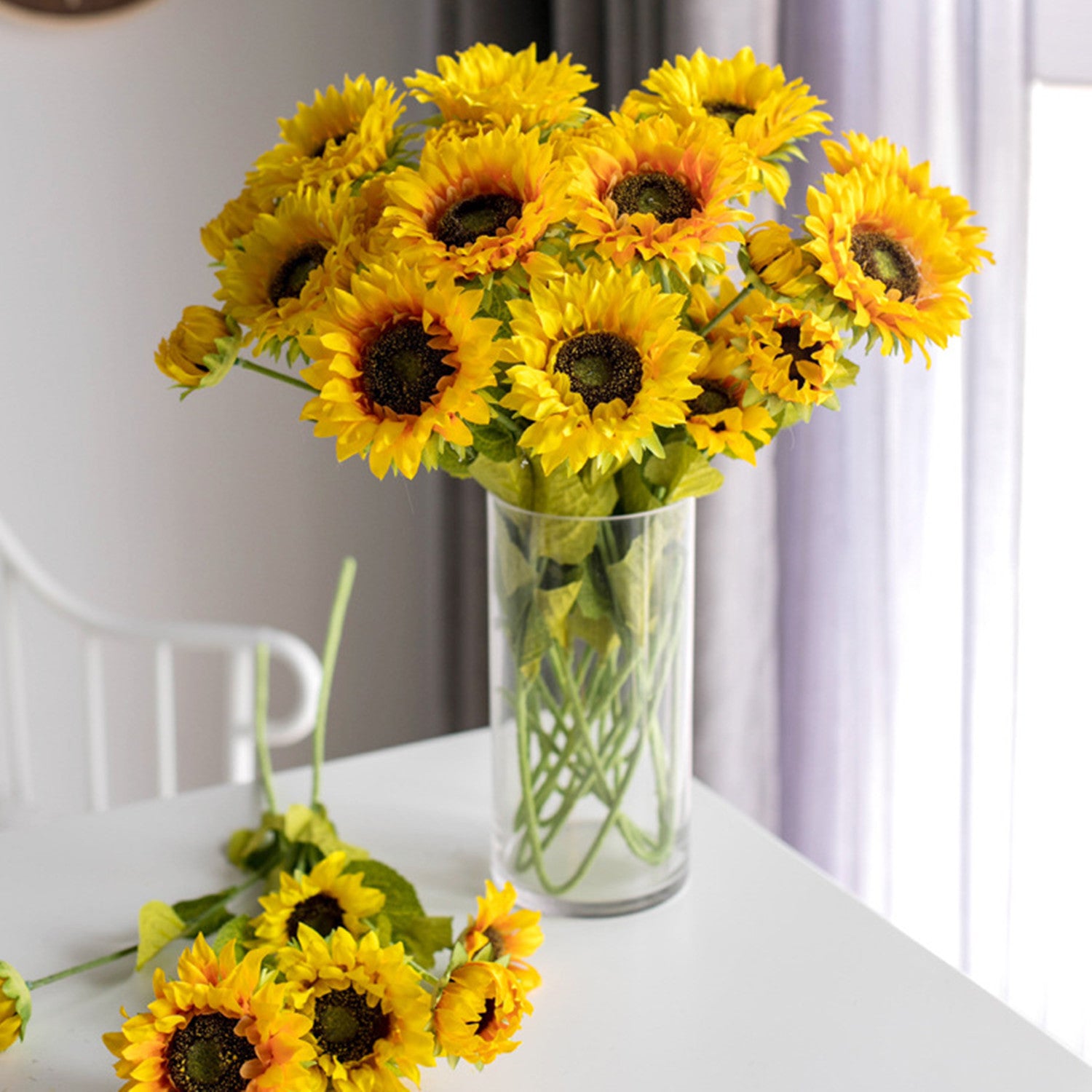 60cm künstliche Sonnenblume - Realistische Kunstblume für Blumenarrangements, Home Decor, Hochzeitsbuketen, DIY-Handwerksprojekte