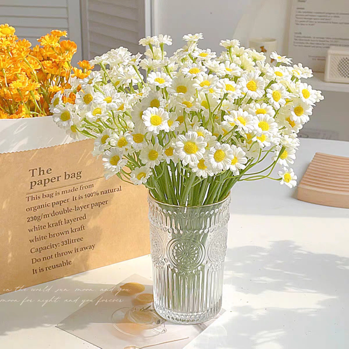 Großhandel 27cm 1 Bündel künstliche Gänseblümchen für DIY-Projekte Künstliche Marguerite Blumen