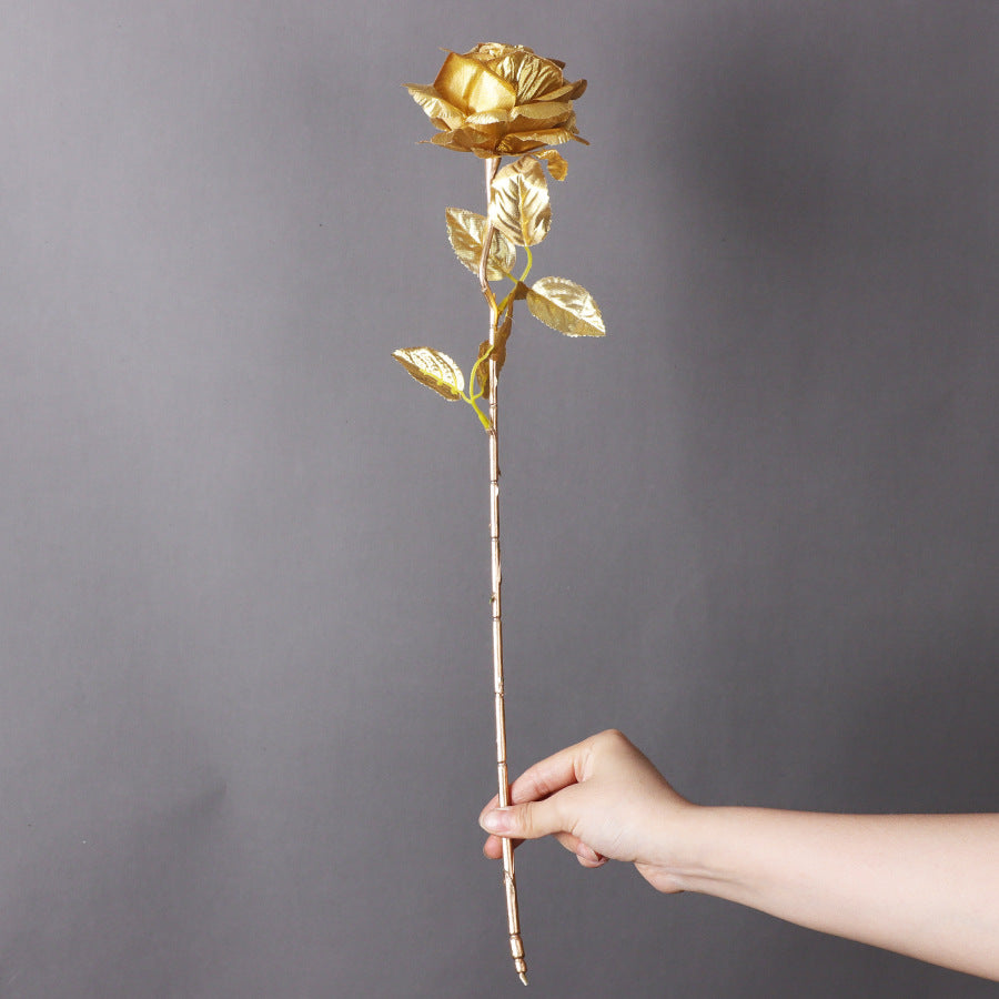 50 cm künstliche goldene Rosen für Hochzeitsdekoration, Feierlichkeiten & Feste, Hausdekoration sowie Geschäftsräume