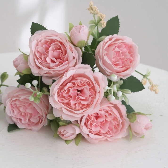 Großhandel 4 Bündel Pfingstrose Künstliche Blumen Blaugrün Blumen Seidenpfingstrosen Blumensträuße für Hochzeit Partei Tischaufsätze Blumenarrangement Heim Küche Dekor