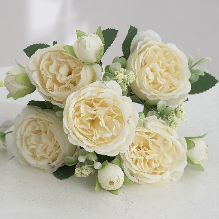 Großhandel 4 Bündel Pfingstrose Künstliche Blumen Blaugrün Blumen Seidenpfingstrosen Blumensträuße für Hochzeit Partei Tischaufsätze Blumenarrangement Heim Küche Dekor