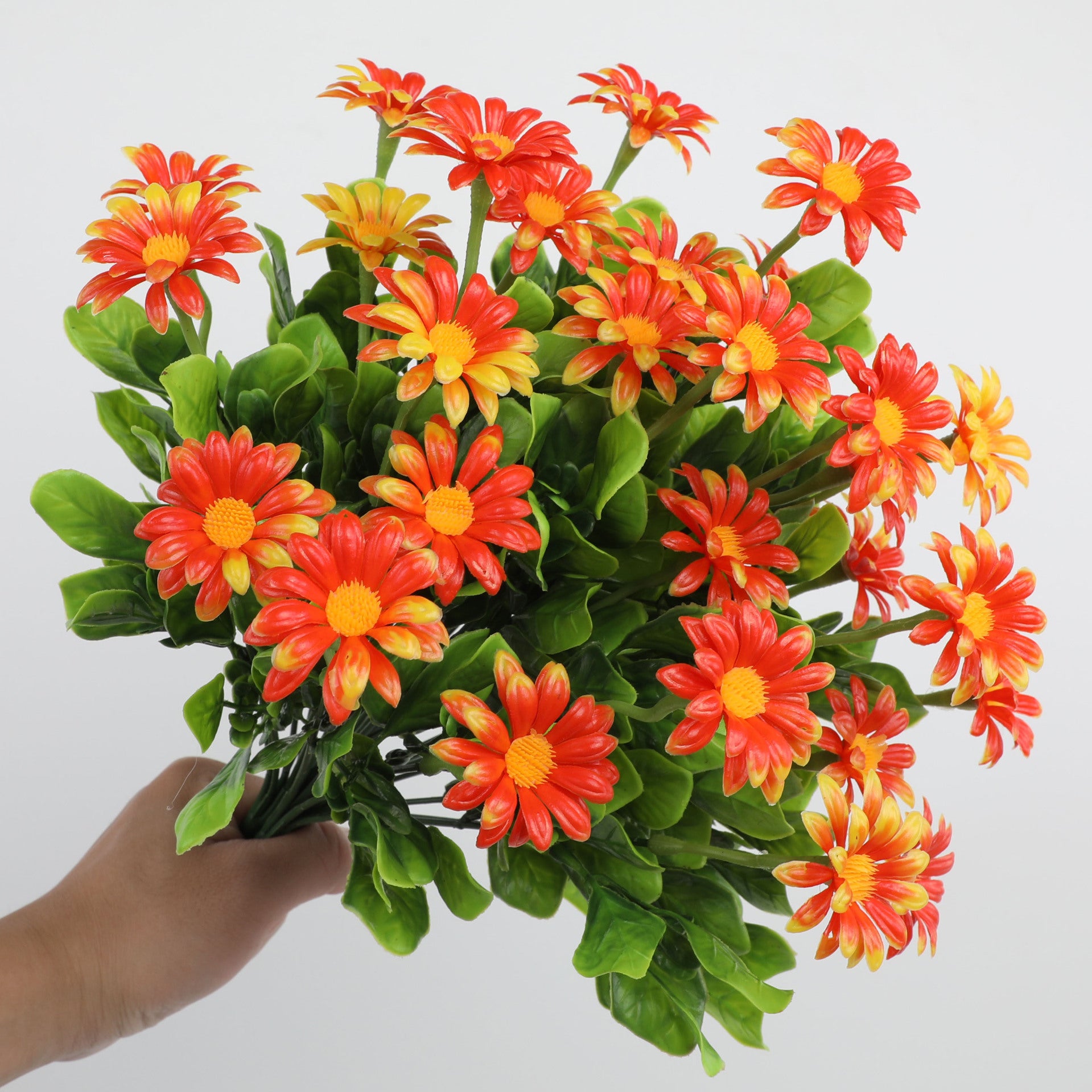 8 Bunde UV-beständige künstliche Chrysanthemen – Kunstblumen für Außen- und Innendekoration