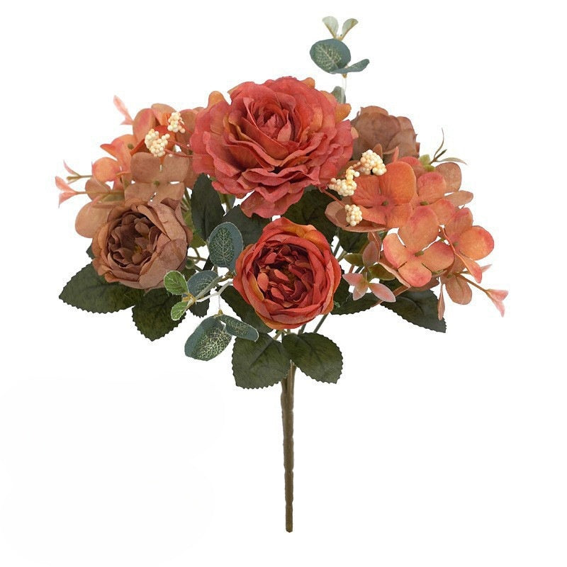 Großhandel: 30 cm-Retro Seide Pfingstrose Busch mit gemischten Hortensien - Faux Flower-Bouquet Dekoration für zu Hause, Braut Hochzeit, Party