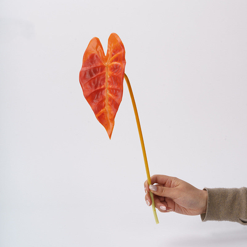 8 STK Künstliche Blätter Groß Künstlicher Aronstab 40 cm Lang Kunstzweige mit Blätter Kunstlaub Deko Blätter Grün Tropische Kunstblätter für Wohnzimmer Schlafzimmer Küche Büro Hotel Vase Deko