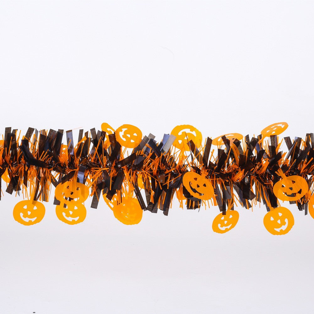 2 m lange Halloween-Glitzer-Girlande mit Lametta – Perfekt für Halloween-Party-Dekoration