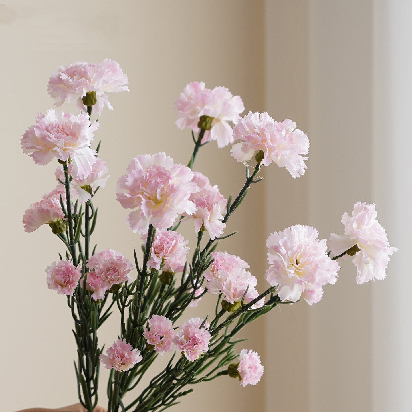 43 cm Kunstblume Nelke Busch mit 7 Stielen