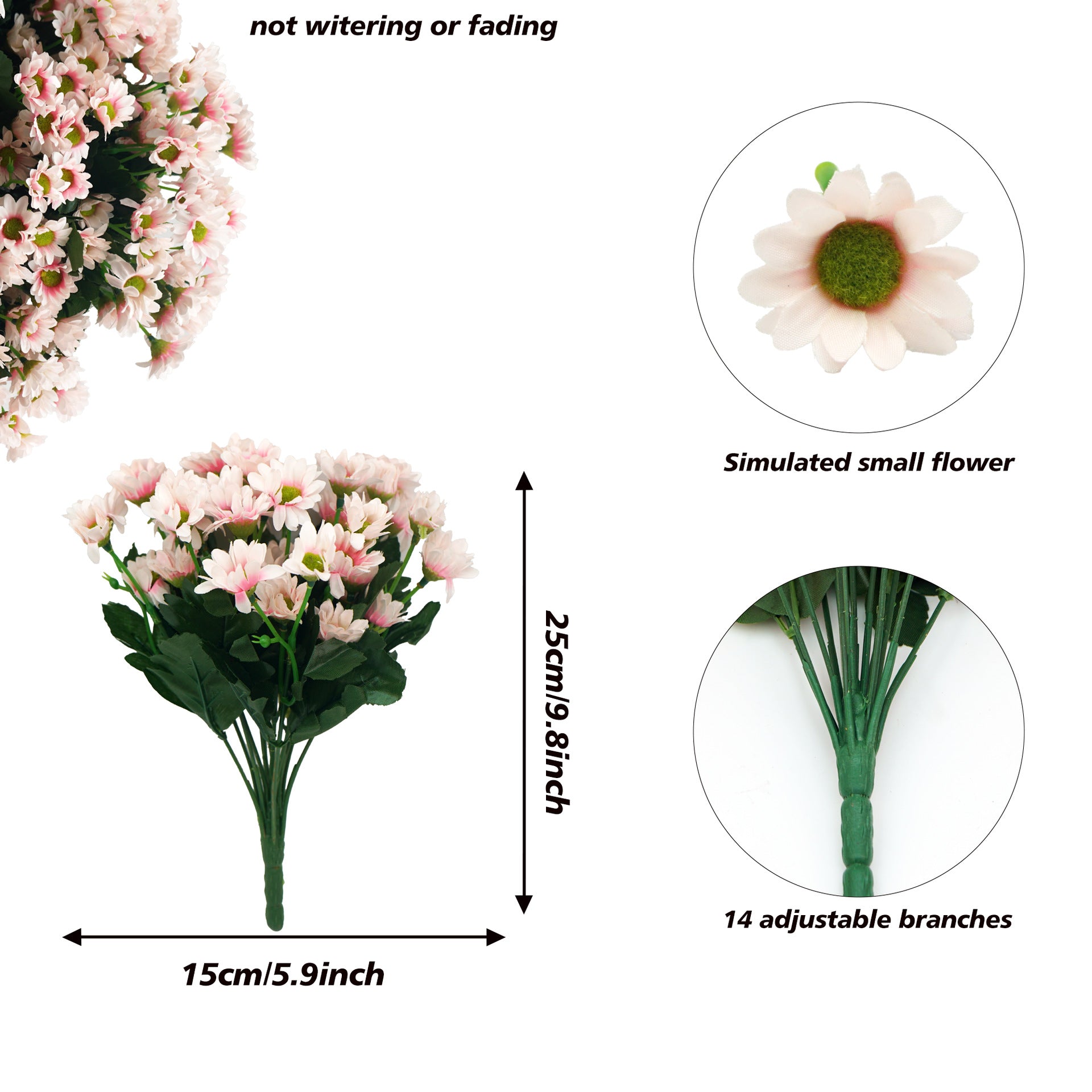 12 Bündel künstliche Gänseblümchen für Draußen: Sommer- und Herbstdekoration – UV-beständige künstliche Künstliche Marguerite Blumen für Pflanzenkästen, Haustür, Zuhause, Innenbereich und Vorhalle