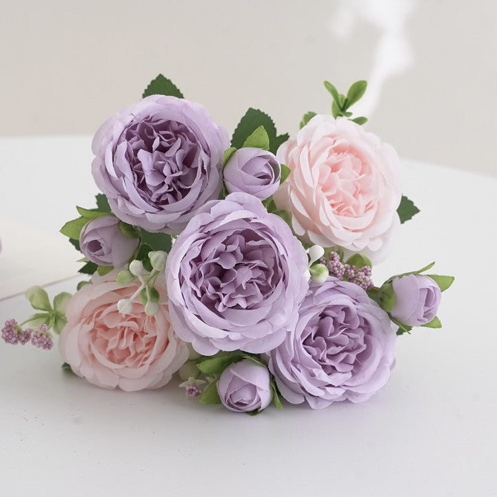 Großhandel 4 Bündel Pfingstrose Künstliche Blumen Blaugrün Blumen Seidenpfingstrosen Blumensträuße für Hochzeit Partei Tischaufsätze Blumenarrangement Heim Küche Dekor