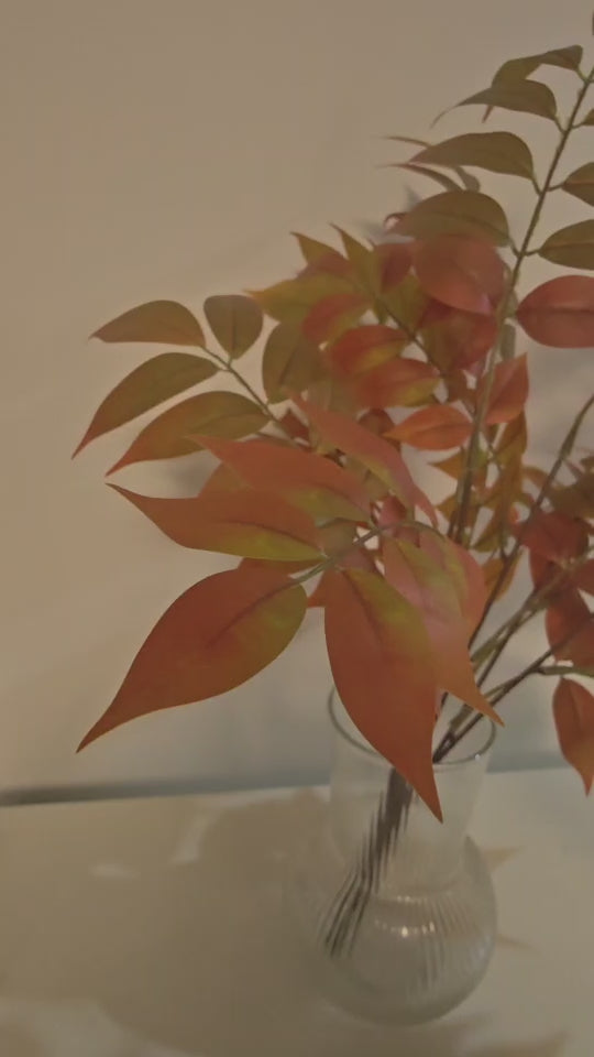 Künstliche Herbstzweige im rustikalen Landhausstil, Rost-Olivgrün Gradient Blätter, realistische Herbstdeko für Esstisch Sideboard Wohnzimmer