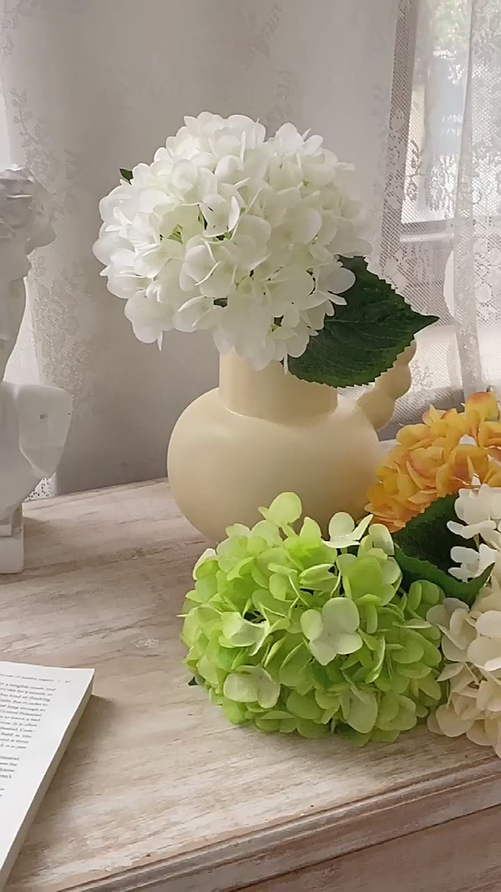 47 cm Künstliche Hortensien aus Seide | Künstliche Blumen für Heim- und Hochzeitsdekoration