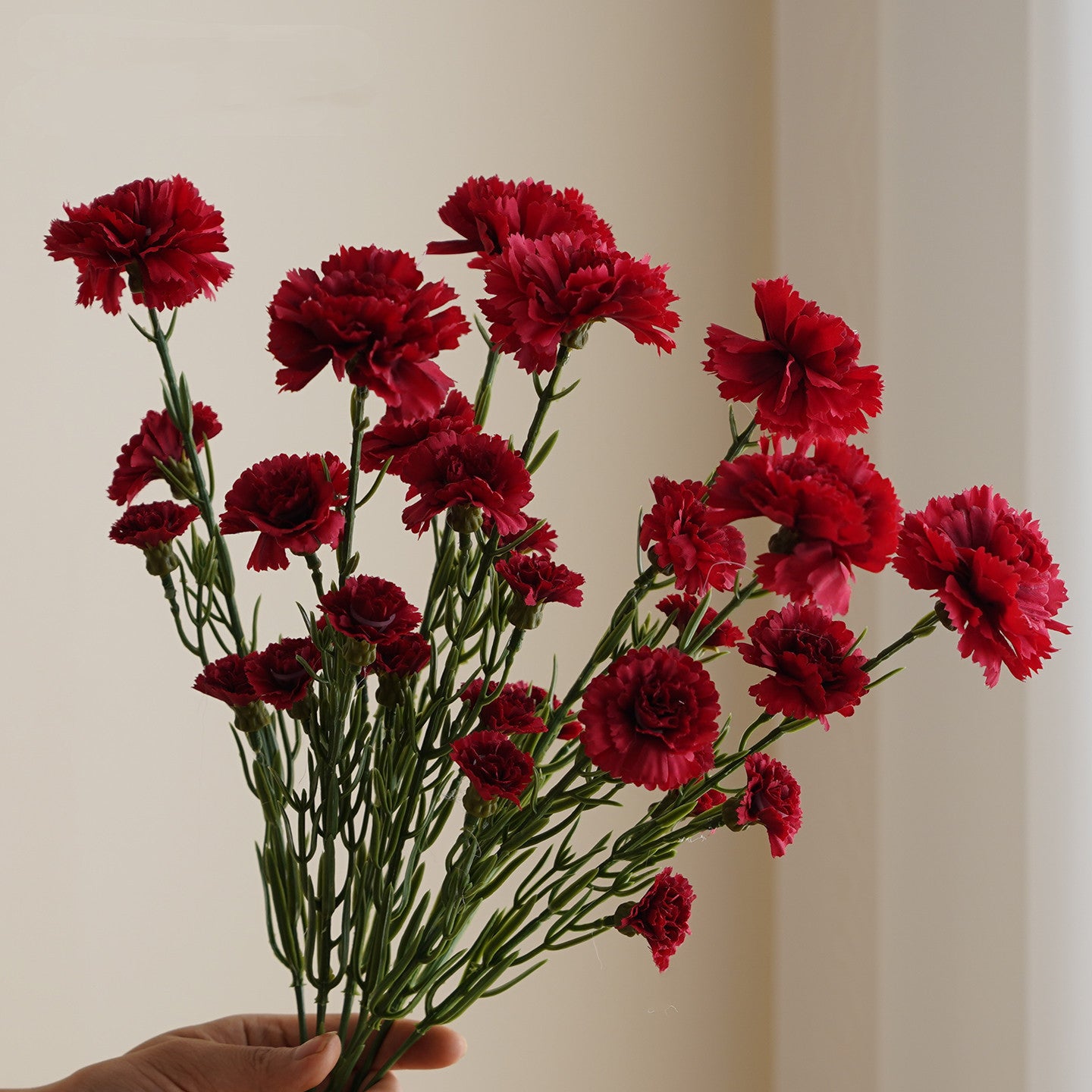 43 cm Kunstblume Nelke Busch mit 7 Stielen