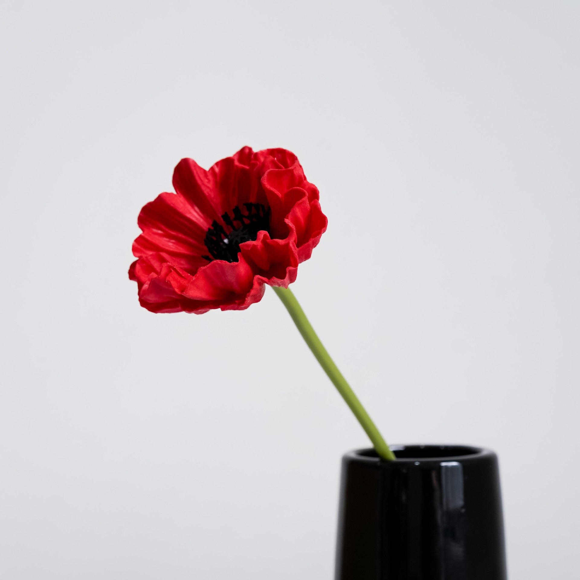 12 Stück 34 cm lange künstliche Mohnblumenstängel aus PU – mit echthaftem Touch