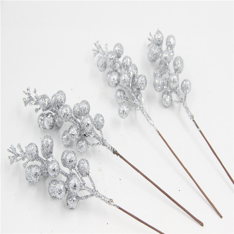 22cm 24 Stück Glitter Künstliche Holly Beeren Stämme für Weihnachten