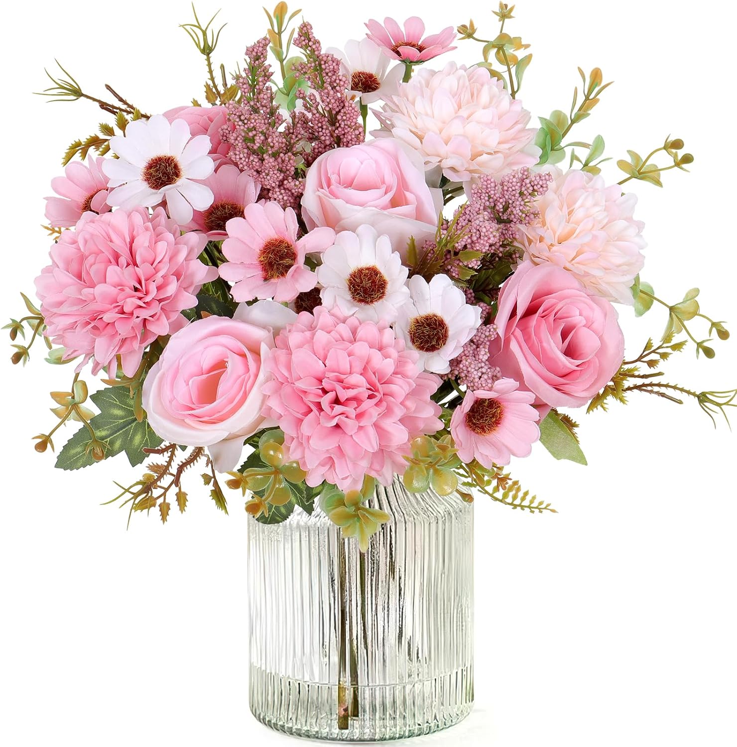 2 Bündel 33cm Künstliche Blumen Kunstblumen Wie Echt Künstlich Blumenstrauß Seide Kunstrosen Blumenstrauß Künstlich Seidenblumen Blumen für Hochzeit Partei Heim Küche Dekor