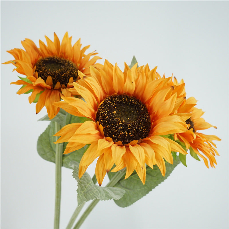 60cm künstliche Sonnenblume mit realistischem feuchtem Griffgefühl