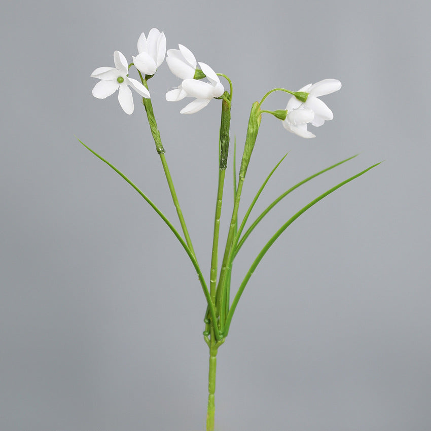 30cm Artifizielle Schneeglöckchen für Dreikönigstag, Stoffblütenkopf biegsam, religiöse Festdekoration