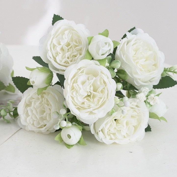 Großhandel 4 Bündel Pfingstrose Künstliche Blumen Blaugrün Blumen Seidenpfingstrosen Blumensträuße für Hochzeit Partei Tischaufsätze Blumenarrangement Heim Küche Dekor