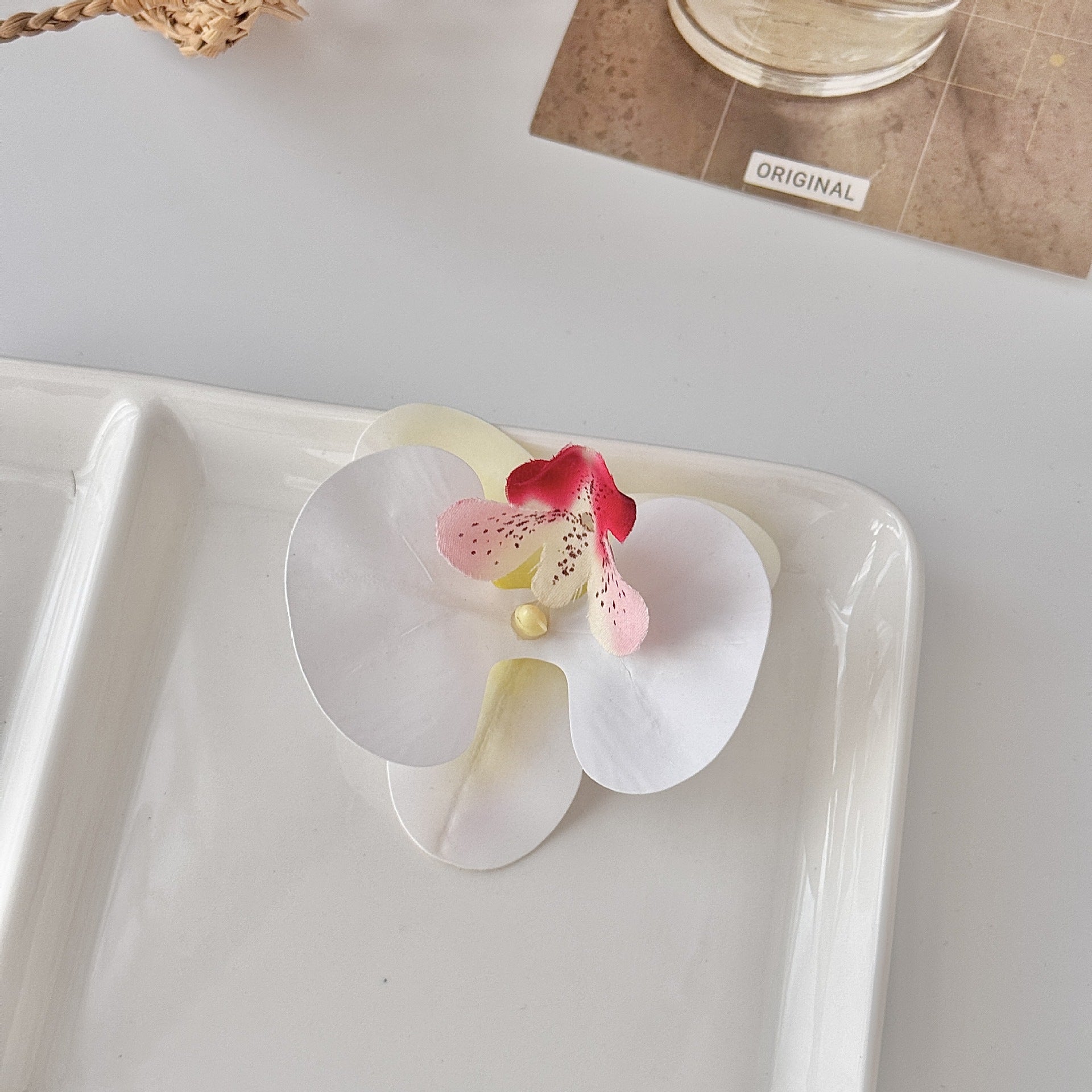 24 Stücke Orchideen-Dekorationen | Real Touch PU Künstliche Blumen | Orchideenköpfe & Künstliche Phalaenopsis-Blumenköpfe für DIY-Kunsthandwerk, Heim- und Hochzeitsdekoration