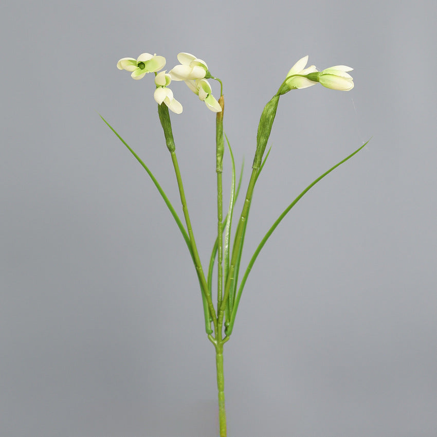 30cm Artifizielle Schneeglöckchen für Dreikönigstag, Stoffblütenkopf biegsam, religiöse Festdekoration